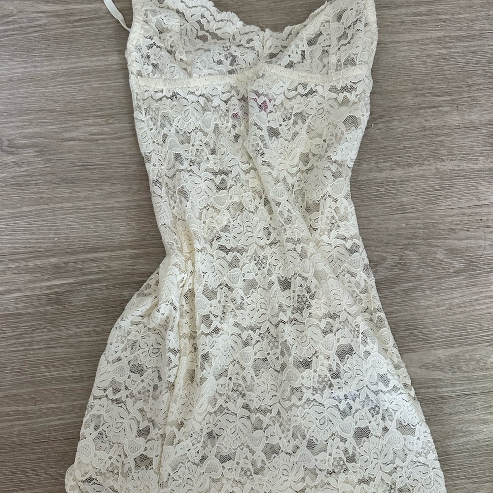 Lace Slip Dress in Cream